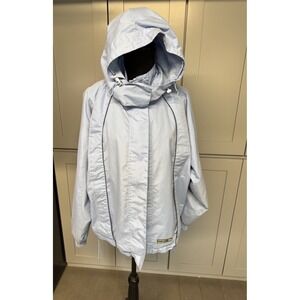 Nordic Alpine Raincoat HANURAK Retro Large Waterproof Hooded Blue‎ Windproof